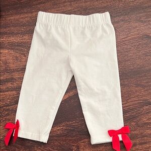 Rare Editions White Leggings with Red Accents